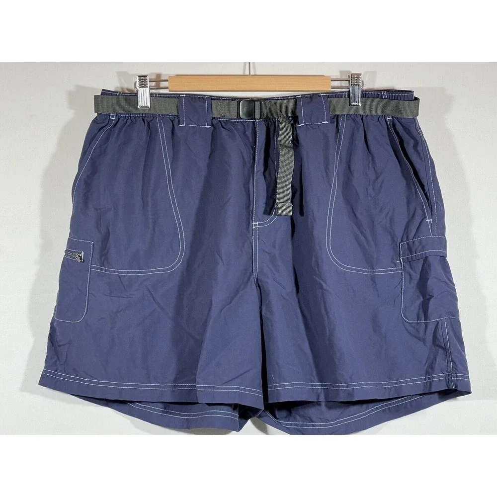 Columbia Cargo Shorts Mens 2XL Blue Hiking Gorpcore Outdoor Utility Trail